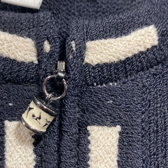 ST JOHN Collection By Marie Gray Santana Knit Zip -Up Cardigan Jacket Pockets Bl - Picture 13 of 15